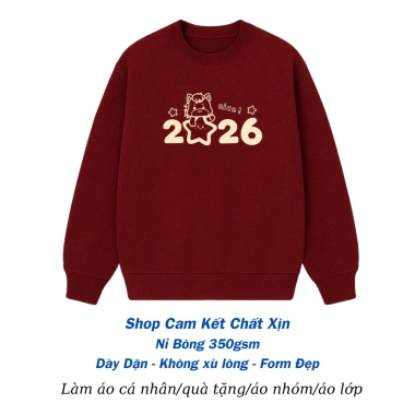 Áo Sweater Nỉ Bông Dày Dặn, Mềm Mịn - In Cảnh Tết Gia Đình Sum Vầy - Áo Tết 195k 6