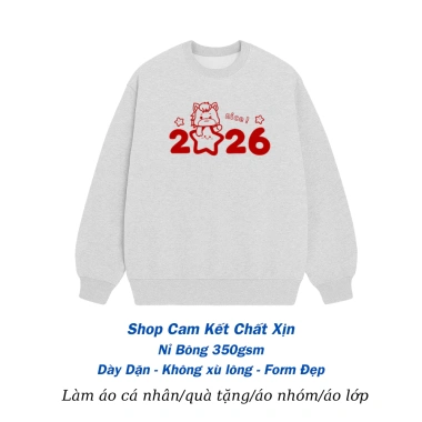 Áo Sweater Nỉ Bông Dày Dặn, Mềm Mịn - In Cảnh Tết Gia Đình Sum Vầy - Áo Tết 195k 7