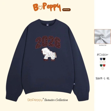Áo Sweater Nỉ Lông Cáo BOPEPPY Unisex Tết 2.026 - Local Brand Nam Nữ, Lót Nhung Mềm Mại, Dày Dặn, Giá 149.000