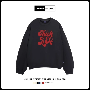 Áo Sweater Nỉ Lông Cáo CHILLUP STUDIO Unisex Ấm Áp Mùa Đông TC232 - 149.000₫