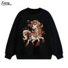 Áo sweater nữ đỏ mận unisex thu đông form rộng Năm Ngựa in hình áo tết fashion FOCUS 199k 5