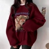 Áo sweater nữ form rộng Hàn Quốc màu đỏ Judy và Nick mùa đông 2.026 nỉ dài tay, giảm còn 200k 3