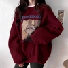 Áo sweater nữ form rộng Hàn Quốc màu đỏ Judy và Nick mùa đông 2.026 nỉ dài tay, giảm còn 200k 4