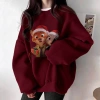Áo sweater nữ form rộng Hàn Quốc màu đỏ Judy và Nick mùa đông 2.026 nỉ dài tay, giảm còn 200k 5