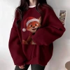 Áo sweater nữ form rộng Hàn Quốc màu đỏ Judy và Nick mùa đông 2.026 nỉ dài tay, giảm còn 200k 7