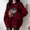 Áo sweater nữ form rộng Hàn Quốc màu đỏ Judy và Nick mùa đông 2.026 nỉ dài tay, giảm còn 200k 9