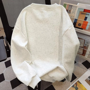 Áo sweater nữ mùa đông xám tiêu dài tay nỉ - Giá chỉ 199.000 VNĐ, giảm mạnh, chuẩn tết 2.026