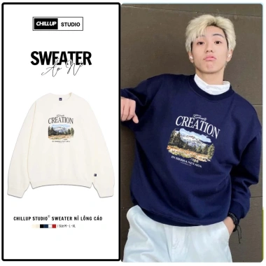 Áo Sweater Phong Cảnh CHILLUP STUDIO Nỉ Lông Cáo TC324 - Trendy Streetwear Đón Tết 2.026, Giá chỉ 149k