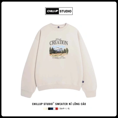 Áo Sweater Phong Cảnh CHILLUP STUDIO Nỉ Lông Cáo TC324 - Trendy Streetwear Đón Tết 2.026, Giá chỉ 149k