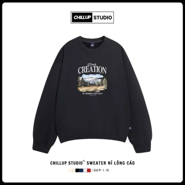 Áo Sweater Phong Cảnh CHILLUP STUDIO Nỉ Lông Cáo TC324 - Trendy Streetwear Đón Tết 2.026, Giá chỉ 149k