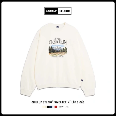 Áo Sweater Phong Cảnh CHILLUP STUDIO Nỉ Lông Cáo TC324 - Trendy Streetwear Đón Tết 2.026, Giá chỉ 149k