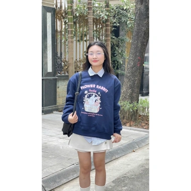 Áo Sweater Thỏ Giỏ Hoa BOPEPPY Nỉ Lông Cáo BP179 - Gen Z Giá 149k GIAO NGAY
