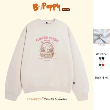 Áo Sweater Thỏ Giỏ Hoa BOPEPPY Nỉ Lông Cáo BP179 - Gen Z Giá 149k GIAO NGAY