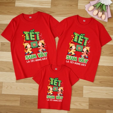 Áo tết gia đình 2.026 cotton mịn mát - Áo thun giá 30.000 đồng | Đồng Phục Anh Nga 7