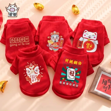 Áo tết giữ nhiệt Lna cho chó mèo kèm bao lì xì may mắn, giảm còn 36.844 VNĐ