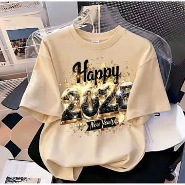 Áo Tết HAPPY 2.026 đa màu sắc, cotton mềm mịn, thoáng mát, co dãn tốt 89.000₫