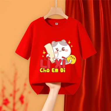 Áo Tết Lì Xì Bé 2.026 Cotton Mịn Đủ Size - Áo Hổng Cắn Á Chất Đồng Phục Anh Nga 35k