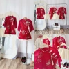 Áo thêu sen cá cổ nút tàu và váy tơ xếp ly xoè - Đầm Tết 44k ANNA T. BOUTIQUE 4