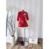 Áo thêu sen cá cổ nút tàu và váy tơ xếp ly xoè - Đầm Tết 44k ANNA T. BOUTIQUE 10