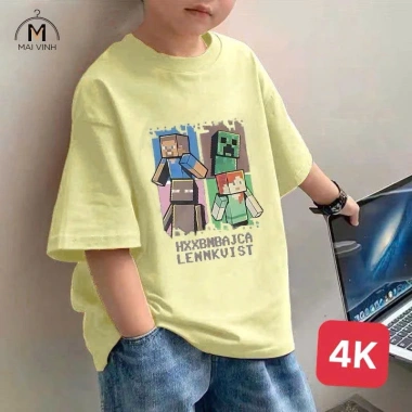 Áo thun bé trai form rộng cá tính màu xanh đen trắng cam size 4G 19‑55kg, chỉ 69.000₫ 9