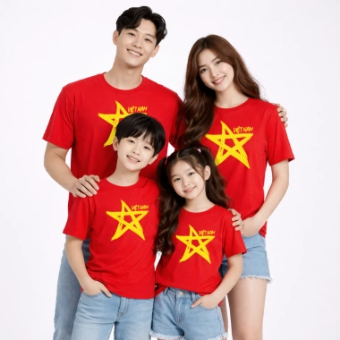 Áo thun Cờ Đỏ Sao Vàng Việt Nam – In to ngực, phom xuông, nam nữ, giảm còn 55k