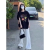 Áo thun cotton in hoa Memo style, form rộng, size 40‑65kg, giảm còn 130.000₫ 2