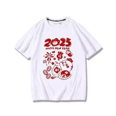Áo thun cotton nguyên chất in Đồ bộ Tết Rắn tay ngắn, thoải mái, giá 69.000₫ 2