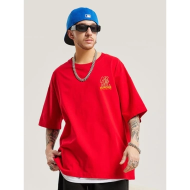 Áo thun Cotton Oversize Nam 2.026 CNY Ngựa - Baggy rộng, OOTD Tết Nguyên Đán, giảm giá