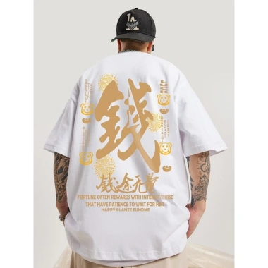 Áo thun Cotton Oversize Nam 2.026 CNY Ngựa - Baggy rộng, OOTD Tết Nguyên Đán, giảm giá