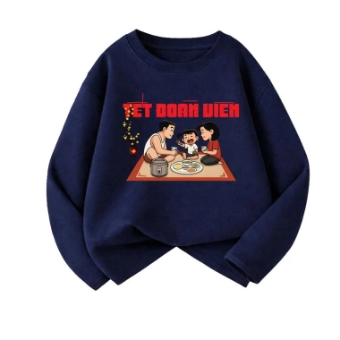 Áo thun dài tay Tết Đoàn Viên cotton co giãn mềm mại, gia đình, nhóm 8-97kg - 129k