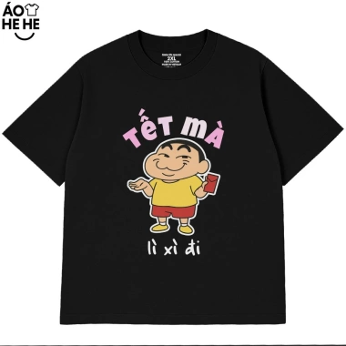 Áo Thun Hài Hước Tết Form Rộng Cotton 230gsm In Theo Yêu Cầu - Lì Xì, Câu Nói Vui Nhộn