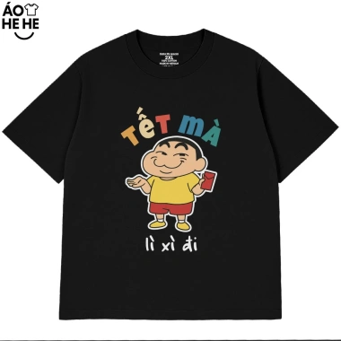 Áo Thun Hài Hước Tết Form Rộng Cotton 230gsm In Theo Yêu Cầu - Lì Xì, Câu Nói Vui Nhộn