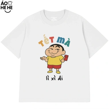 Áo Thun Hài Hước Tết Form Rộng Cotton 230gsm In Theo Yêu Cầu - Lì Xì, Câu Nói Vui Nhộn