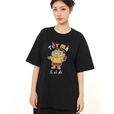 Áo Thun Hài Hước Tết Form Rộng Cotton 230gsm In Theo Yêu Cầu - Lì Xì, Câu Nói Vui Nhộn