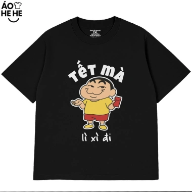 Áo Thun Hài Hước Tết Form Rộng Cotton 230gsm In Theo Yêu Cầu - Lì Xì, Câu Nói Vui Nhộn