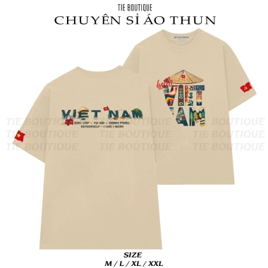 Áo Thun In Hello Vietnam - Độc Lập Tự Do, Yêu Nước, Cotton Thoáng Mát, Giảm 22%