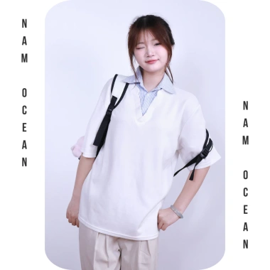 Áo Thun Layer Cổ Sơ Mi Unisex Nam Ocean - Form Rộng Hàn Quốc, Vải Umi M11, Giá 142k 7 Áo Thun Layer Cổ Sơ Mi Unisex Nam Ocean - Form Rộng Hàn Quốc, Vải Umi M11, Giá 142k 7
