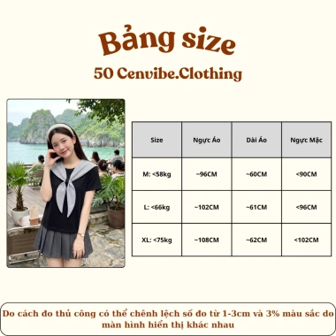 Áo thun nữ cổ nơ kẻ thuỷ thủ bigsize 45‑75kg Ullzzang 50Cents giảm giá 145k
