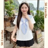 Áo thun nữ cổ nơ kẻ thuỷ thủ bigsize 45‑75kg Ullzzang 50Cents giảm giá 145k 9