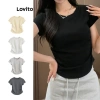 Áo Thun Nữ Lovito Nhún Bèo Trơn Mùa Hè Xuân Nhiều Màu - Giá Chỉ 80k 4