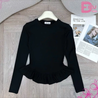 Áo Thun Nữ Tay Dài Cổ Tròn Ôm Body Phối Bèo Eo Nữ Tính - Peplum Borip Dày Dặn 69k 10 Áo Thun Nữ Tay Dài Cổ Tròn Ôm Body Phối Bèo Eo Nữ Tính - Peplum Borip Dày Dặn 69k 10