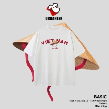 Áo Thun Oversize Basic Việt Nam Nón Lá 100% Cotton URBANEER 2.025 Giá 51.940 VND 2