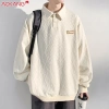 Áo thun Polo dài tay nam AOKONG dáng rộng, jacquard đa năng, xuân thu, áo cặp đôi - giảm giá 280.800đ