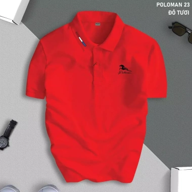Áo Thun Polo Nam Cổ Bẻ POLOMAN – Vải CVC Cá Sấu Co Giãn, Form Chuẩn, Lịch Lãm, Giá 175k