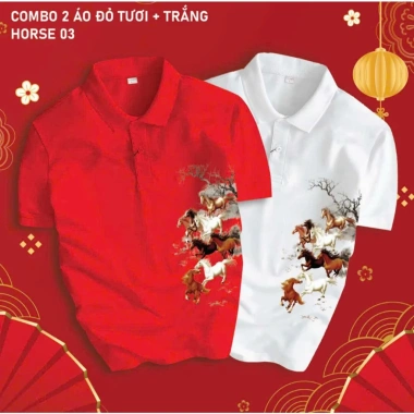 Áo Thun Polo Tết Nam Nữ HORSE03 - Cổ bẻ vải cá sấu, co giãn tốt, in sắc nét, phong cách trẻ trung, giá 115.400₫ 8 Áo Thun Polo Tết Nam Nữ HORSE03 - Cổ bẻ vải cá sấu, co giãn tốt, in sắc nét, phong cách trẻ trung, giá 115.400₫ 8
