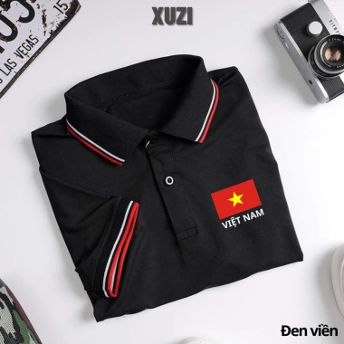 Áo thun polo Việt Nam XUZI, cổ bẻ, ngắn tay thể thao, vải cá xấu mềm mịn, cao cấp