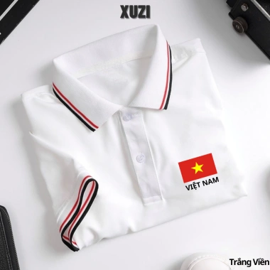 Áo thun polo Việt Nam XUZI, cổ bẻ, ngắn tay thể thao, vải cá xấu mềm mịn, cao cấp