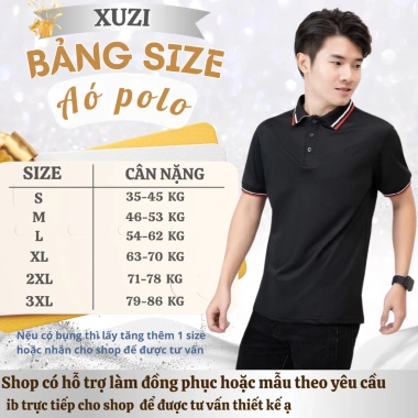 Áo thun polo Việt Nam XUZI, cổ bẻ, ngắn tay thể thao, vải cá xấu mềm mịn, cao cấp 9 Áo thun polo Việt Nam XUZI, cổ bẻ, ngắn tay thể thao, vải cá xấu mềm mịn, cao cấp 9