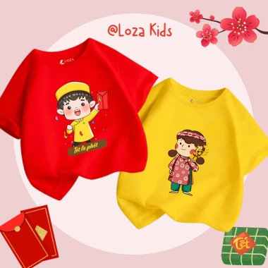 Áo thun Tết 2.026 cho bé trai, bé gái size 15-40kg - Loza Kids AT029 chỉ 92.000₫