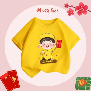 Áo thun Tết 2.026 cho bé trai, bé gái size 15-40kg - Loza Kids AT029 chỉ 92.000₫ 2